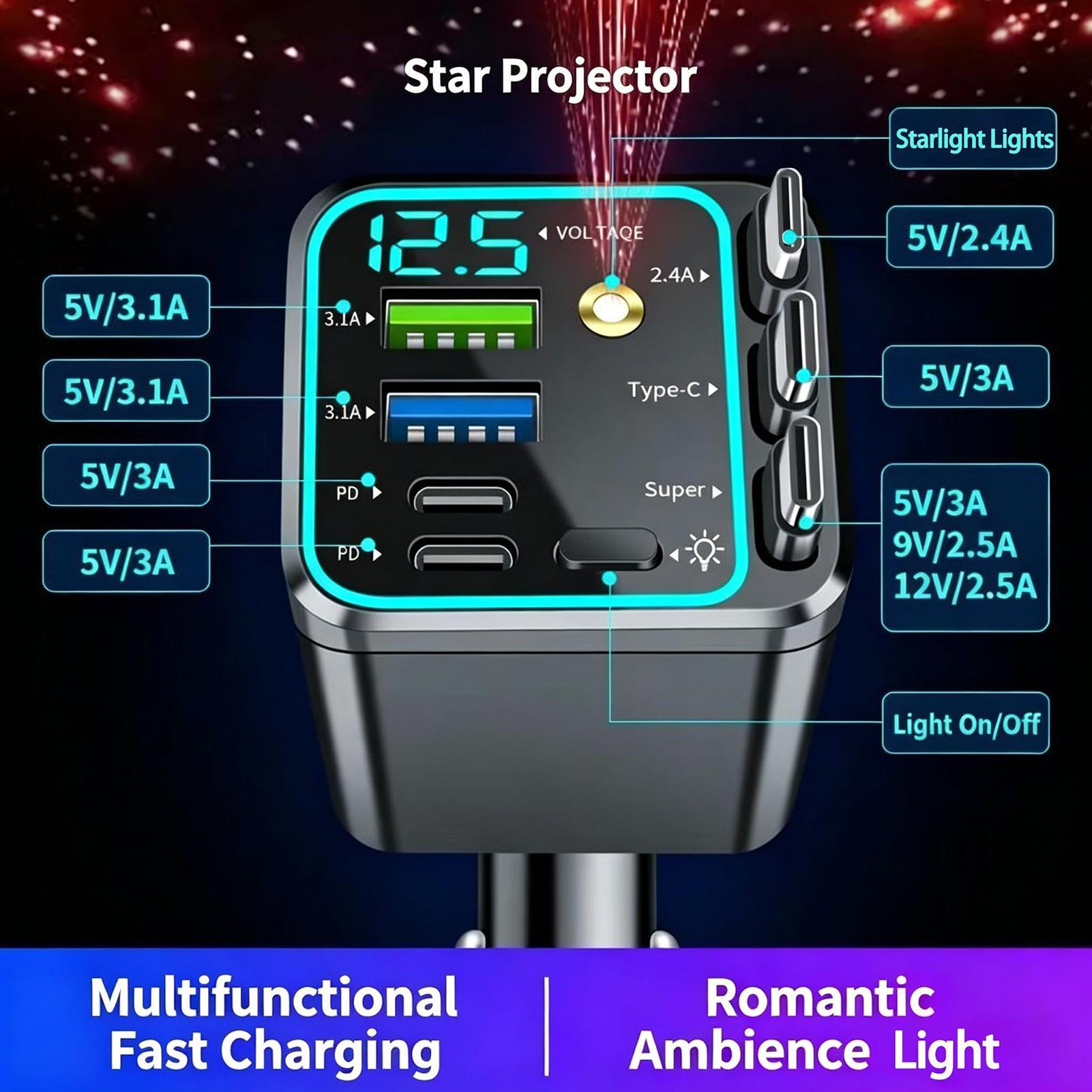 Car Charger - Выдвижное зарядное устройство для автомобиля, 102