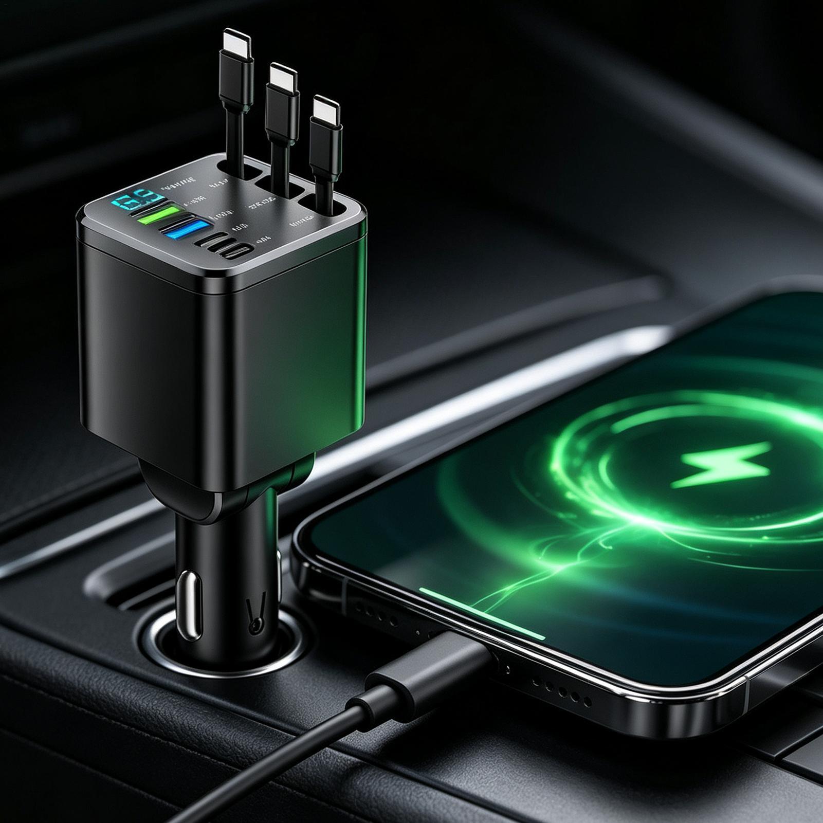 Выдвижное зарядное устройство  – обзор и цена Car Charger