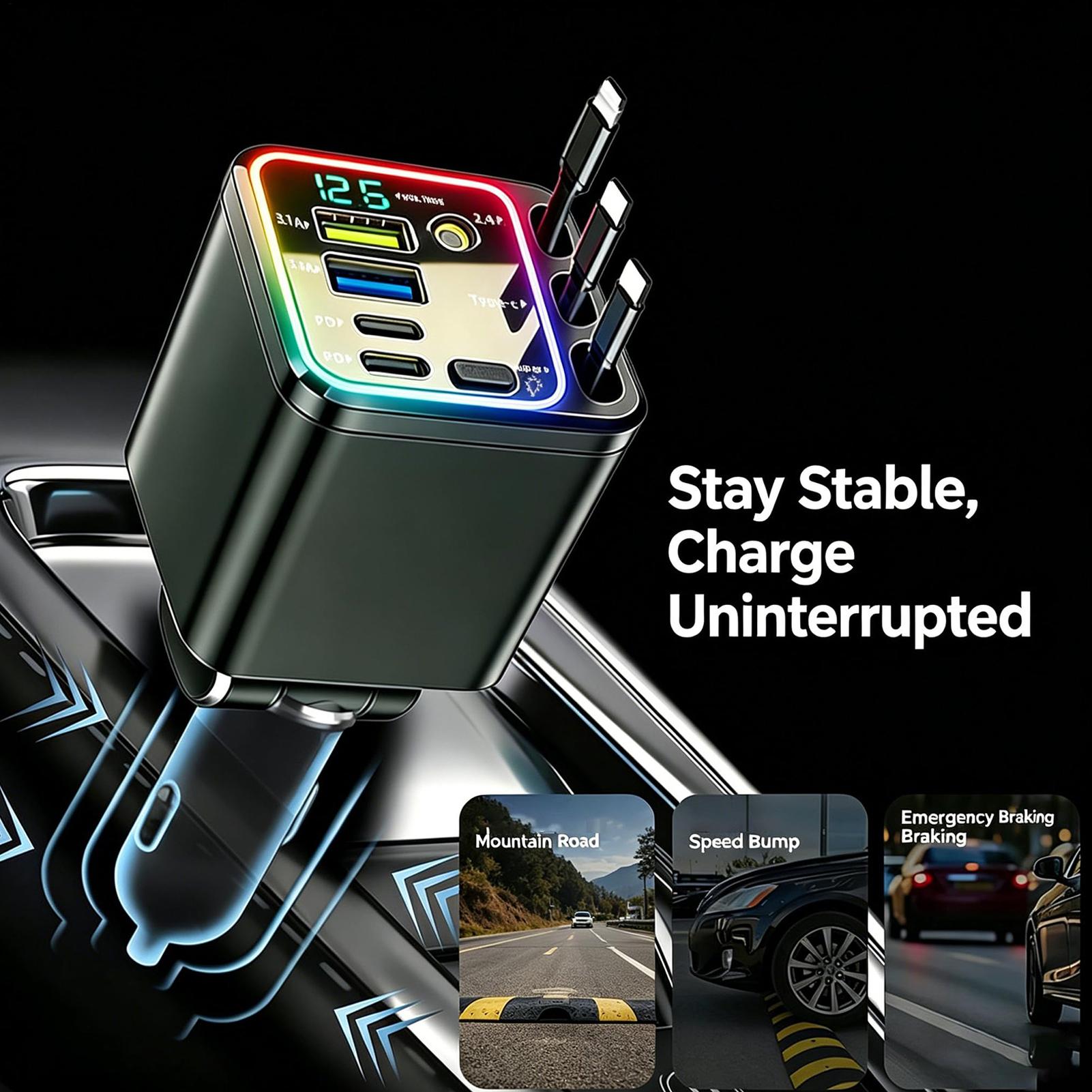 Выдвижное зарядное устройство  – обзор и цена Car Charger